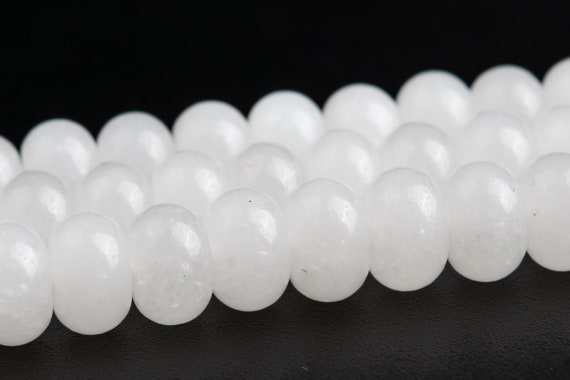 White Jade Beads Genuine Natural Grade Aaa Gemstone Rondelle Loose Beads 6mm 8mm Bulk Lot Options
