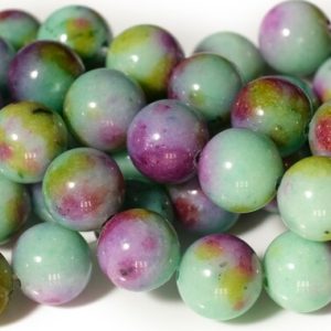 Shop Jade Beads! 15.5" Dyed Green Purple jade 10mm/12mm round beads, Green Purple beads, Green gemstone, semi-precious stone,Green Purple dyed jade | Natural genuine beads Jade beads for beading and jewelry making.  #jewelry #beads #beadedjewelry #diyjewelry #jewelrymaking #beadstore #beading #affiliate #ad