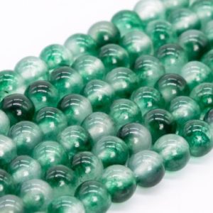 Shop Green Jade Beads! Forest Green Cloudy Malaysian Jade Loose Beads Round Shape 4mm | Natural genuine beads Jade beads for beading and jewelry making.  #jewelry #beads #beadedjewelry #diyjewelry #jewelrymaking #beadstore #beading #affiliate #ad