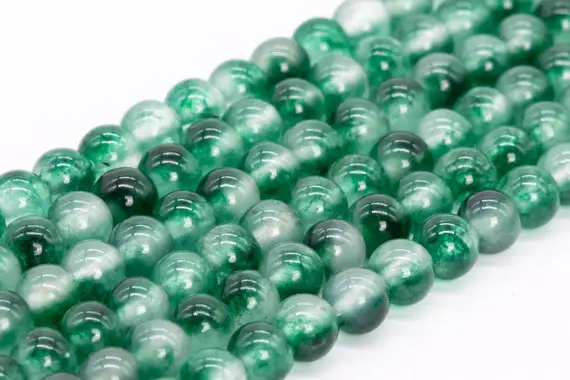 Forest Green Cloudy Malaysian Jade Loose Beads Round Shape 4mm