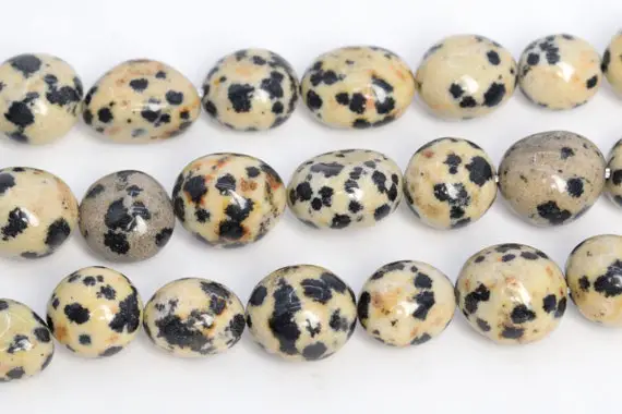 8-10mm Dalmatian Jasper Beads Pebble Nugget Grade Aaa Genuine Natural Gemstone Loose Beads 16"/7.5" Bulk Lot Options (108544)