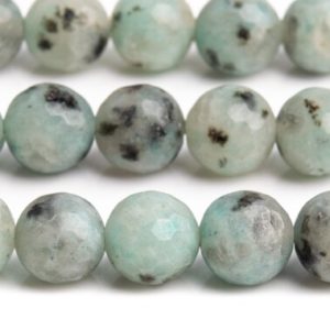 Shop Jasper Faceted Beads! Genuine Natural Kiwi Jasper Gemstone Beads 8MM Green Micro Faceted Round A Quality Loose Beads (100875) | Natural genuine faceted Jasper beads for beading and jewelry making.  #jewelry #beads #beadedjewelry #diyjewelry #jewelrymaking #beadstore #beading #affiliate #ad