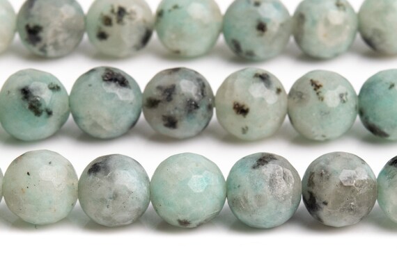 Genuine Natural Kiwi Jasper Gemstone Beads 8mm Green Micro Faceted Round A Quality Loose Beads (100875)