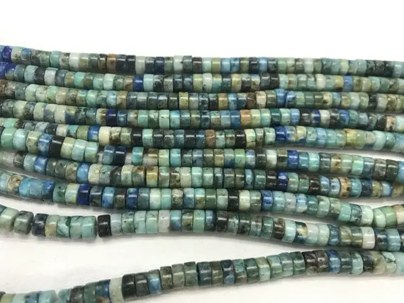 Genuine Blue Green Jasper 3x6mm Heishi Natural Gemstone Loose Beads 15 Inch Jewelry Supply Bracelet Necklace Material Support Wholesale