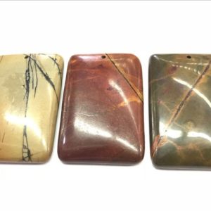 Shop Jasper Pendants! Natural Picasso Jasper Rectangle 31x47mm Gemstone Genuine Pendant —1 Piece | Natural genuine Jasper pendants. Buy crystal jewelry, handmade handcrafted artisan jewelry for women.  Unique handmade gift ideas. #jewelry #beadedpendants #beadedjewelry #gift #shopping #handmadejewelry #fashion #style #product #pendants #affiliate #ad
