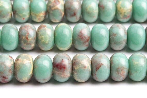 Sea Sediment Imperial Jasper Gemstone Beads 11x7mm Faint Blue Rondelle Aaa Quality Loose Beads (101901)