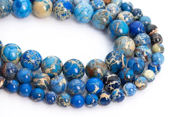 Carolina Blue Sea Sediment Imperial Jasper Loose Beads Round Shape 6mm 8mm 10mm