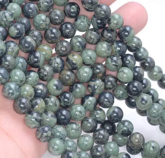 Genuine Natural Kambaba Jasper Green Gemstone Grade Aa Round 4mm 6mm 8mm 10mm Loose Beads 15 Inch Full Strand Bulk Lot 1,2,6,12 And 50