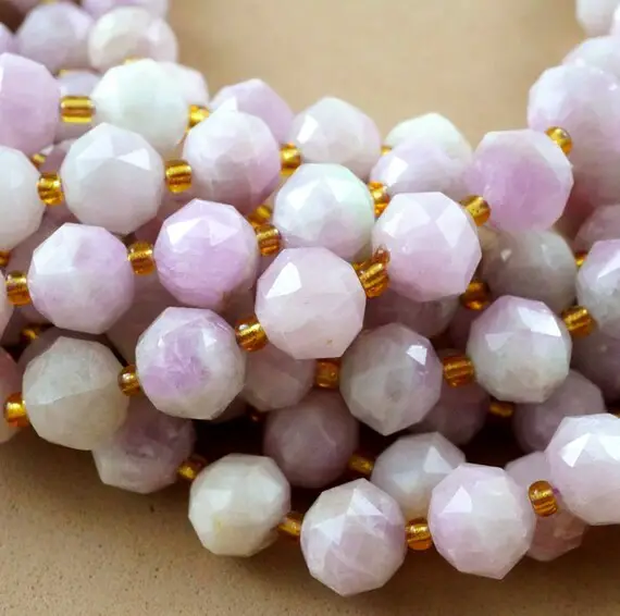 Kunzite Beads (rondelle)(triangle-faceted)(10x8mm)(15.5"strand)