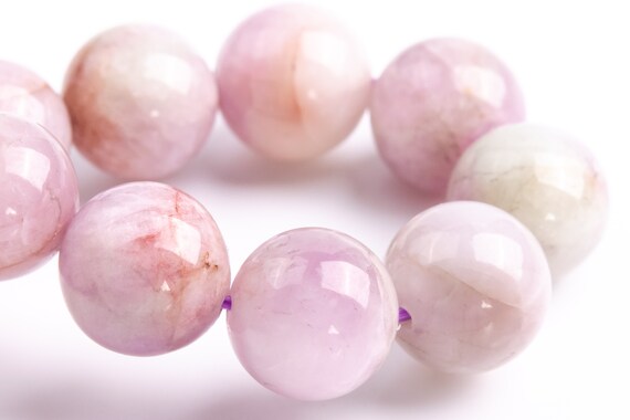 10-11mm Kunzite Beads Light Purple Pink Bracelet Brazil Genuine Natural Round Gemstone 7" (118030h-4004)