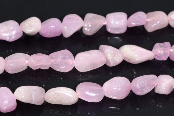 6-8mm Kunzite Beads Pebble Nugget Grade A Genuine Natural Gemstone Beads 15"/ 7.5" Bulk Lot Options (108464)