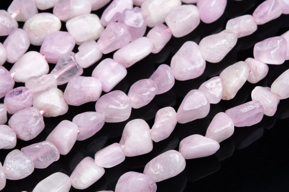 Genuine Natural Kunzite Gemstone Beads 6-8mm Purple Pink Pebble Nugget A Quality Loose Beads (108464)