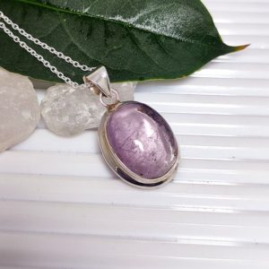 Kunzite Pendant, 925 Sterling Silver Pendant, Pink Kunzite Necklace, Genuine Pink Kunzite Cabochon, Kunzite Crystal, Sale | Natural genuine Kunzite necklaces. Buy crystal jewelry, handmade handcrafted artisan jewelry for women.  Unique handmade gift ideas. #jewelry #beadednecklaces #beadedjewelry #gift #shopping #handmadejewelry #fashion #style #product #necklaces #affiliate #ad