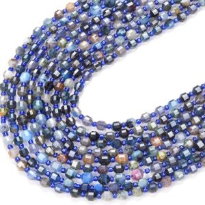 Shop Kyanite Faceted Beads! 6MM Kyanite Gemstone Grade A Faceted Prism Double Point Cut Loose Beads (D214) | Natural genuine faceted Kyanite beads for beading and jewelry making.  #jewelry #beads #beadedjewelry #diyjewelry #jewelrymaking #beadstore #beading #affiliate #ad