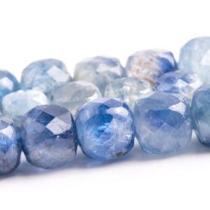 Shop Kyanite Faceted Beads! 6x6MM Light Blue Kyanite Beads Faceted Cube Grade A Genuine Natural Gemstone Loose Beads 15" / 7.5" Bulk Lot Options (117848) | Natural genuine faceted Kyanite beads for beading and jewelry making.  #jewelry #beads #beadedjewelry #diyjewelry #jewelrymaking #beadstore #beading #affiliate #ad