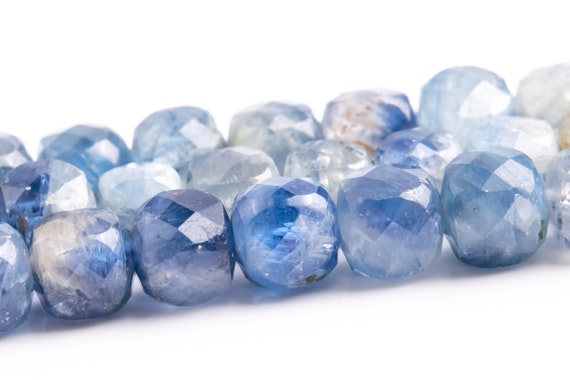 6x6mm Light Blue Kyanite Beads Faceted Cube Grade A Genuine Natural Gemstone Loose Beads 15" / 7.5" Bulk Lot Options (117848)