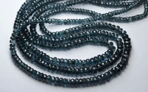 8 Inch Strand,natural Teal Kyanite Faceted Rondelles,size.4-4.25mm