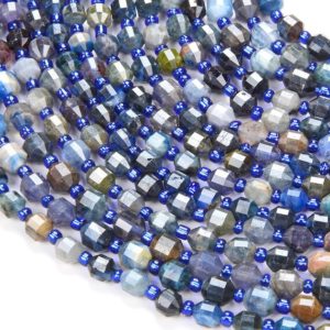 Shop Kyanite Faceted Beads! Kyanite Gemstone Grade A Faceted Prism Double Point Cut 6MM 7MM Loose Beads BULK LOT 1,2,6,12 and 50 (D214) | Natural genuine faceted Kyanite beads for beading and jewelry making.  #jewelry #beads #beadedjewelry #diyjewelry #jewelrymaking #beadstore #beading #affiliate #ad