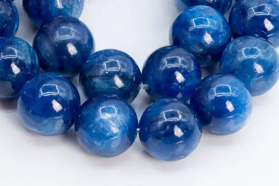 Genuine Natural Kyanite Gemstone Beads 8mm Blue Round Aaa Quality Loose Beads (100305)
