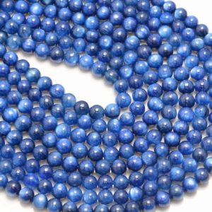 Shop Kyanite Beads! 6mm Kyanite Gemstone Grade AAA Round Loose Beads 7.5 inch HalfStrand (90184232-855) | Natural genuine beads Kyanite beads for beading and jewelry making.  #jewelry #beads #beadedjewelry #diyjewelry #jewelrymaking #beadstore #beading #affiliate #ad