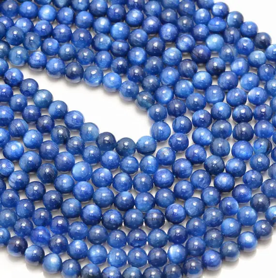 6mm Kyanite Gemstone Grade Aaa Round Loose Beads 7.5 Inch Halfstrand (90184232-855)