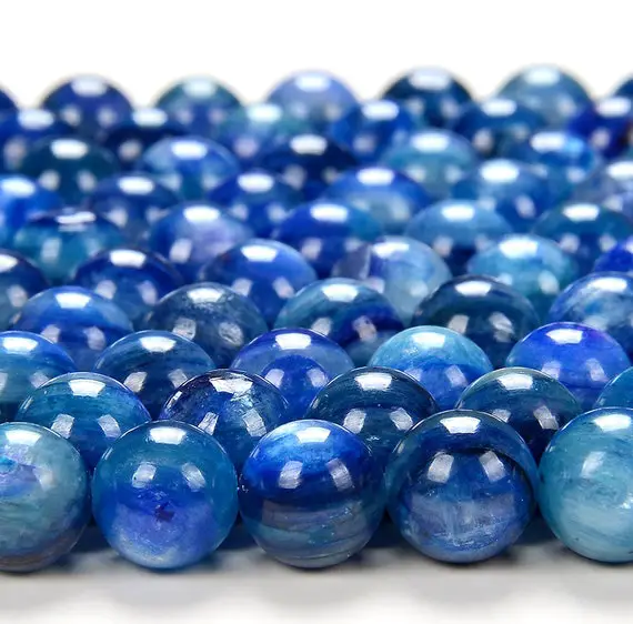 Deep Blue Kyanite Gemstone Grade Aaa Round 5mm 6mm Loose Beads 7 Inch Half Strand (d144)