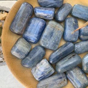 Shop Kyanite Stones & Crystals! Kyanite tumbled stone tumbled kyanite pebble polished pocket stone | Natural genuine stones & crystals in various shapes & sizes. Buy raw cut, tumbled, or polished gemstones for making jewelry or crystal healing energy vibration raising reiki stones. #crystals #gemstones #crystalhealing #crystalsandgemstones #energyhealing #affiliate #ad