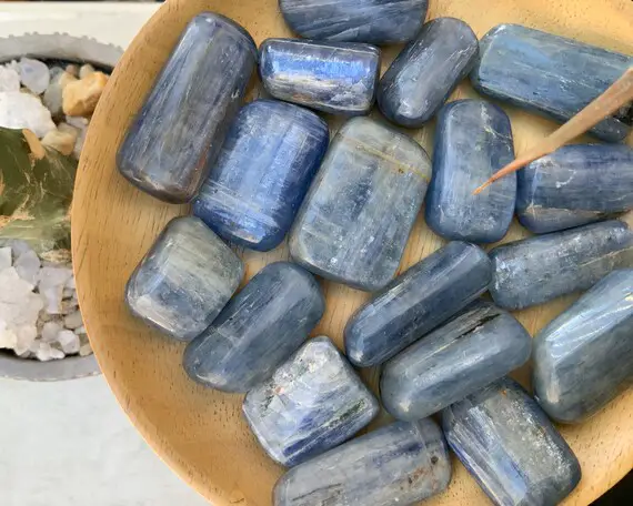 Kyanite Tumbled Stone Tumbled Kyanite Pebble Polished Pocket Stone