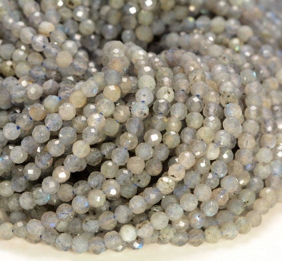 2mm Labradorite Gemstone Micro Faceted Round Grade A Beads 15.5inch Wholesale (80010173-a194)