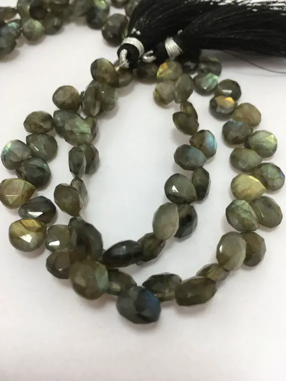 8 Mm Labradorite Faceted  Hearts Gemstone Beads Strand Sale / Semi Precious Beads / Labradorite Beads / Faceted Hearts Wholesale /