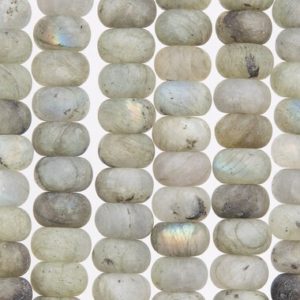 Shop Labradorite Rondelle Beads! Genuine Natural Labradorite Gemstone Beads 10x6MM Matte Gray Rondelle A Quality Loose Beads (110567) | Natural genuine rondelle Labradorite beads for beading and jewelry making.  #jewelry #beads #beadedjewelry #diyjewelry #jewelrymaking #beadstore #beading #affiliate #ad