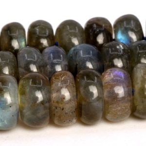 Shop Labradorite Rondelle Beads! 7x4MM Dark Gray Labradorite Beads AA Genuine Natural Gemstone Full Strand Rondelle Loose Beads 15" BULK LOT 1,3,5,10,50 (105041-1439) | Natural genuine rondelle Labradorite beads for beading and jewelry making.  #jewelry #beads #beadedjewelry #diyjewelry #jewelrymaking #beadstore #beading #affiliate #ad