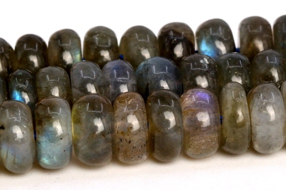 7x4mm Dark Gray Labradorite Beads Aa Genuine Natural Gemstone Full Strand Rondelle Loose Beads 15" Bulk Lot 1,3,5,10,50 (105041-1439)