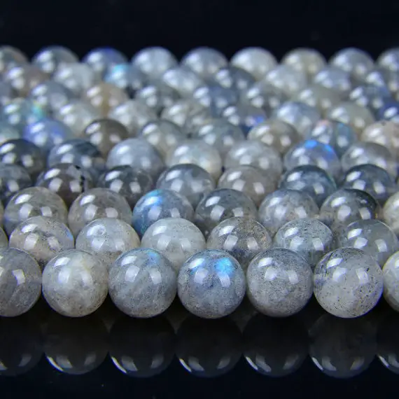 Labradorite Gemstone Blue Flash Grade Aa 4mm 5mm 6mm 7mm 8mm 9mm 10mm 11mm 12mm Round Loose Beads Full Strand (a289)