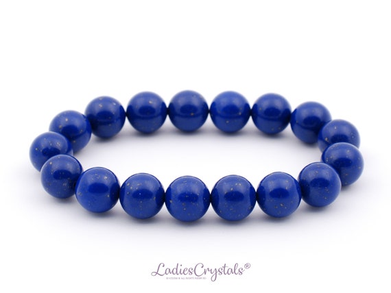 Lapis Lazuli Bracelet, Lapis Lazuli Bracelet 10 Mm Beads, Lapis Lazuli, Bracelets, Metaphysical Crystals, Gifts, Crystals, Gemstones, Gems