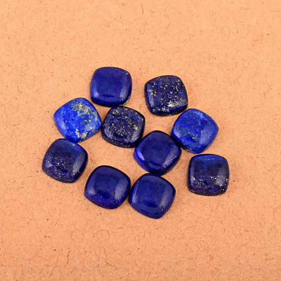 Lapis Lazuli Cabochon Gemstone Natural 3x3 Mm To 25x25 Mm Cushion Shape Flat Back Polished Loose Gemstone Lot For Earring And Jewelry Making