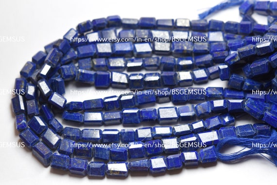 10 Inch Strand,natural Lapis Lazuli Faceted Nuggets Shape,size 7-10mm