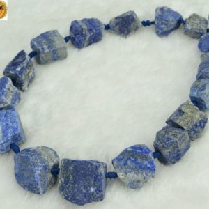 Lapis Lazuli, 15 Inch Full Strand Natural Blue Lapis Lazuli Rough Cut Nugget Beads, 12-22×15-30mm | Natural genuine beads Array beads for beading and jewelry making.  #jewelry #beads #beadedjewelry #diyjewelry #jewelrymaking #beadstore #beading #affiliate #ad