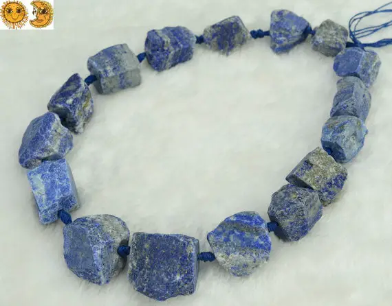 Lapis Lazuli,15 Inch Full Strand Natural Blue Lapis Lazuli Rough Cut Nugget Beads,12-22x15-30mm