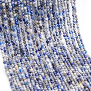 Shop Lapis Lazuli Faceted Beads! Genuine Natural Lapis Lazuli Gemstone Beads 3MM Blue Faceted Round AB Quality Loose Beads (117638) | Natural genuine faceted Lapis Lazuli beads for beading and jewelry making.  #jewelry #beads #beadedjewelry #diyjewelry #jewelrymaking #beadstore #beading #affiliate #ad