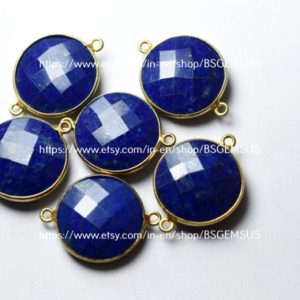 Shop Lapis Lazuli Faceted Beads! 925 Sterling Vermeil Silver, Natural Lapis Lazuli Faceted Coins Shape Connector, 2 Piece Of  25mm App. | Natural genuine faceted Lapis Lazuli beads for beading and jewelry making.  #jewelry #beads #beadedjewelry #diyjewelry #jewelrymaking #beadstore #beading #affiliate #ad