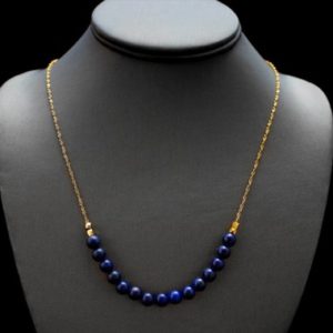 Shop Lapis Lazuli Necklaces! Blue Lapis Necklace/ Gold Lapis Necklace/ Lapis Lazuli Gold/ Gold Blue Necklace/ Blue Chain Necklace | Natural genuine Lapis Lazuli necklaces. Buy crystal jewelry, handmade handcrafted artisan jewelry for women.  Unique handmade gift ideas. #jewelry #beadednecklaces #beadedjewelry #gift #shopping #handmadejewelry #fashion #style #product #necklaces #affiliate #ad