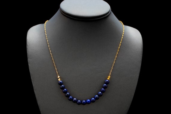 Blue Lapis Necklace/ Gold Lapis Necklace/ Lapis Lazuli Gold/ Gold Blue Necklace/ Blue Chain Necklace