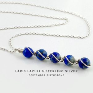 Shop Lapis Lazuli Necklaces! Lapis Lazuli necklace, Sterling Silver, September Birthstone, | Natural genuine Lapis Lazuli necklaces. Buy crystal jewelry, handmade handcrafted artisan jewelry for women.  Unique handmade gift ideas. #jewelry #beadednecklaces #beadedjewelry #gift #shopping #handmadejewelry #fashion #style #product #necklaces #affiliate #ad