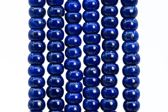 Genuine Natural Lapis Lazuli Gemstone Beads 6x4mm Dark Blue Rondelle Aaa Quality Loose Beads (115194)