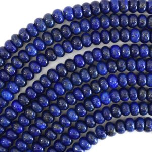 Shop Lapis Lazuli Beads! Blue Lapis Lazuli Rondelle Button Beads Gemstone 15" Strand 5mm 6mm 8mm | Natural genuine beads Lapis Lazuli beads for beading and jewelry making.  #jewelry #beads #beadedjewelry #diyjewelry #jewelrymaking #beadstore #beading #affiliate #ad