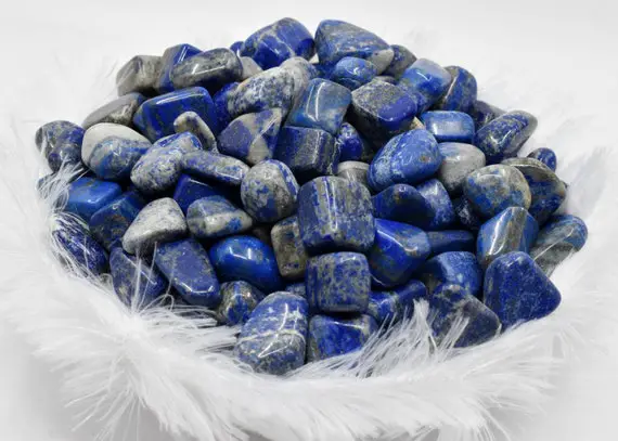 Lapis Lazuli Tumbled Stones Healing Crystals Polished Rocks, Tumbled Stones In Pack Sizes Of 4oz,1/2 Lb And 1 Lb Meditation & Wellness Gifts