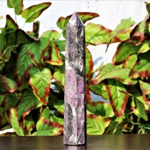 Shop Ruby Points & Wands! 385MM Faceted Pink Ruby Corundum in Black Biotite – Large Spiritual Obelisk for Manifestation & Awakening, Gothic Yoga Room Decor Gift | Natural genuine stones & crystals in various shapes & sizes. Buy raw cut, tumbled, or polished gemstones for making jewelry or crystal healing energy vibration raising reiki stones. #crystals #gemstones #crystalhealing #crystalsandgemstones #energyhealing #affiliate #ad