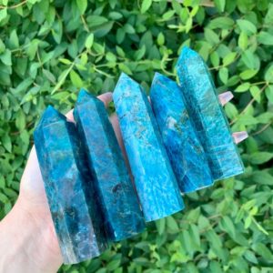 Large Blue Apatite Crystal Point/Tower (Qty: 1) | Natural genuine stones & crystals in various shapes & sizes. Buy raw cut, tumbled, or polished gemstones for making jewelry or crystal healing energy vibration raising reiki stones. #crystals #gemstones #crystalhealing #crystalsandgemstones #energyhealing #affiliate #ad