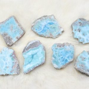 Shop Larimar Stones & Crystals! Rough Larimar Slab // Larimar // Larimar Mineral // Larimar Specimen // Village Silversmith | Natural genuine stones & crystals in various shapes & sizes. Buy raw cut, tumbled, or polished gemstones for making jewelry or crystal healing energy vibration raising reiki stones. #crystals #gemstones #crystalhealing #crystalsandgemstones #energyhealing #affiliate #ad